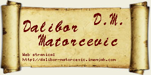 Dalibor Matorčević vizit kartica